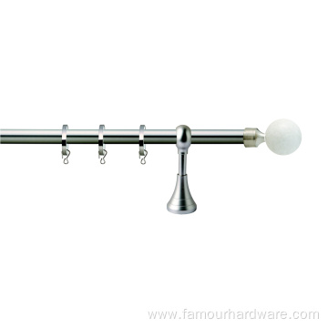 Natural marble ball finial curtain rod